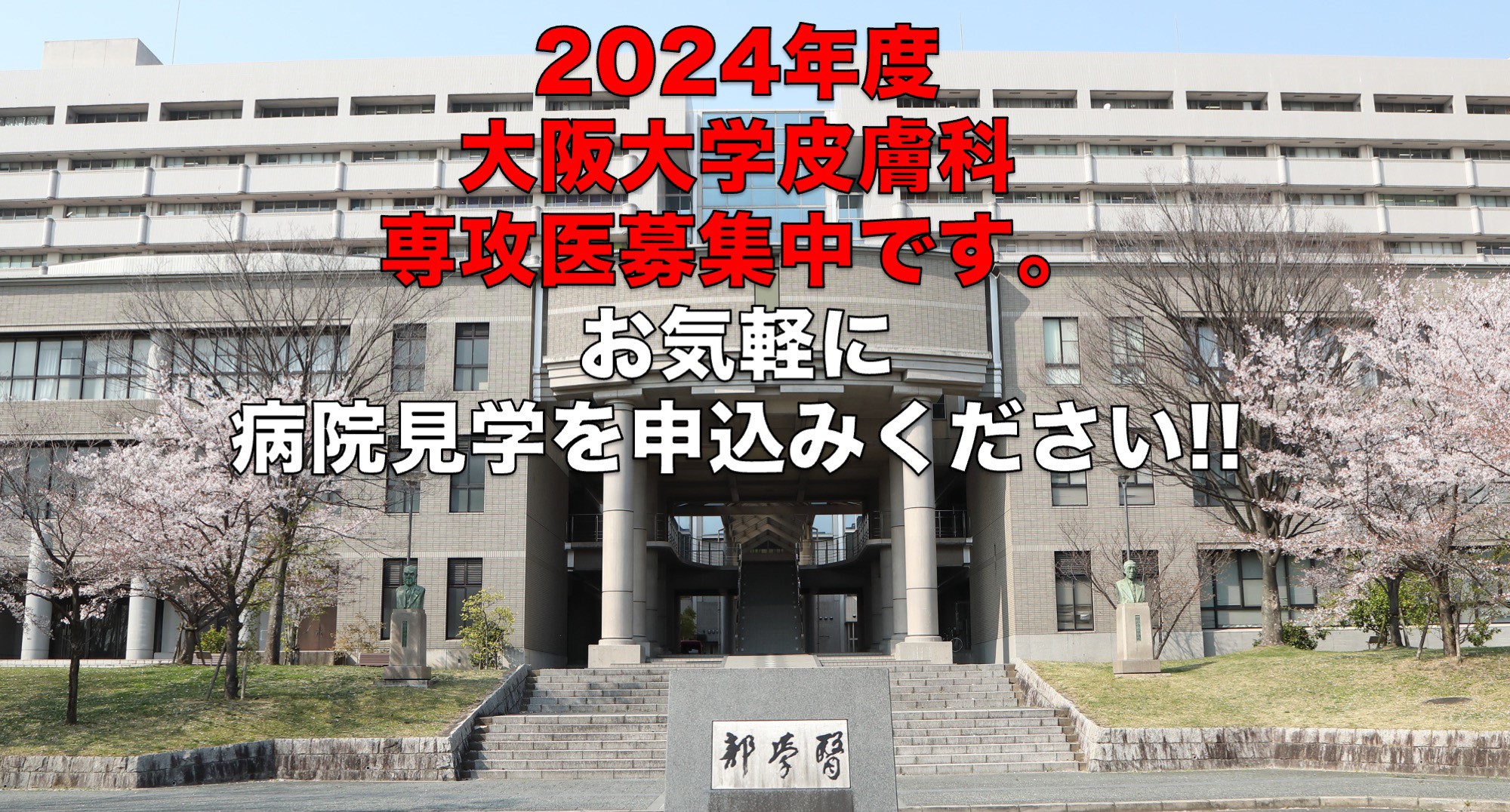2024年度大阪大学皮膚科専攻医募集中です。
